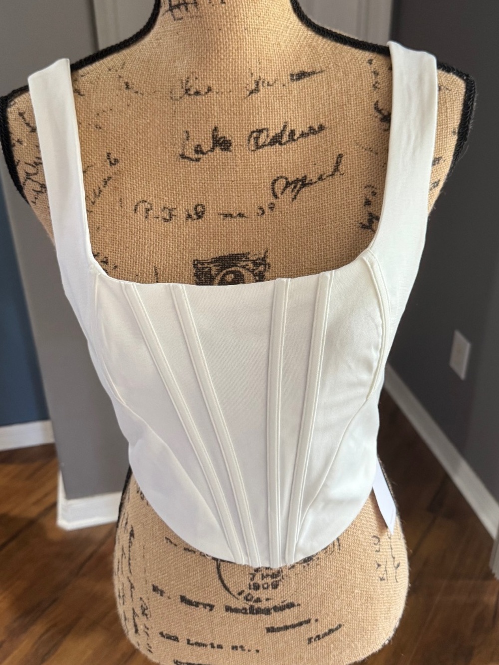 Parthea Ivory Corset Tank Top NWT